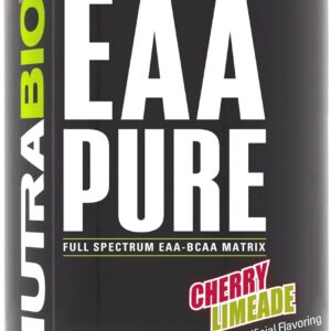 NutraBio – EAA Pure – 9 Amino Acids – Muscle Repair and Recovery, 30 Servings, Cherry Limeade – Pre or Post Workout – All Day Recovery