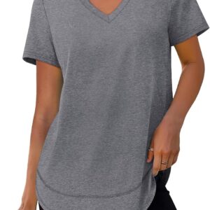 XIEERDUO Womens Workout Tops Short Sleeve Shirts Sun Protection UPF 50+ Quick Dry Outfits for Hiking Running V Neck S-3XL