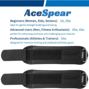 AceSpear Ankle Weights Sets for Men Women Kids 1lb 2lb 3lb 4lb 5lb Leg Weights Arm Wrist Weights Gym for Foot Exercise Training Workout Walking Jogging Yoga