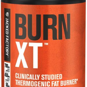 Jacked Factory Burn-XT Clinically Studied Fat Burner & Weight Loss Supplement – Appetite Suppressant & Energy Booster – with Acetyl L-Carnitine, Green Tea Extract and More – 120 Natural Diet Pills