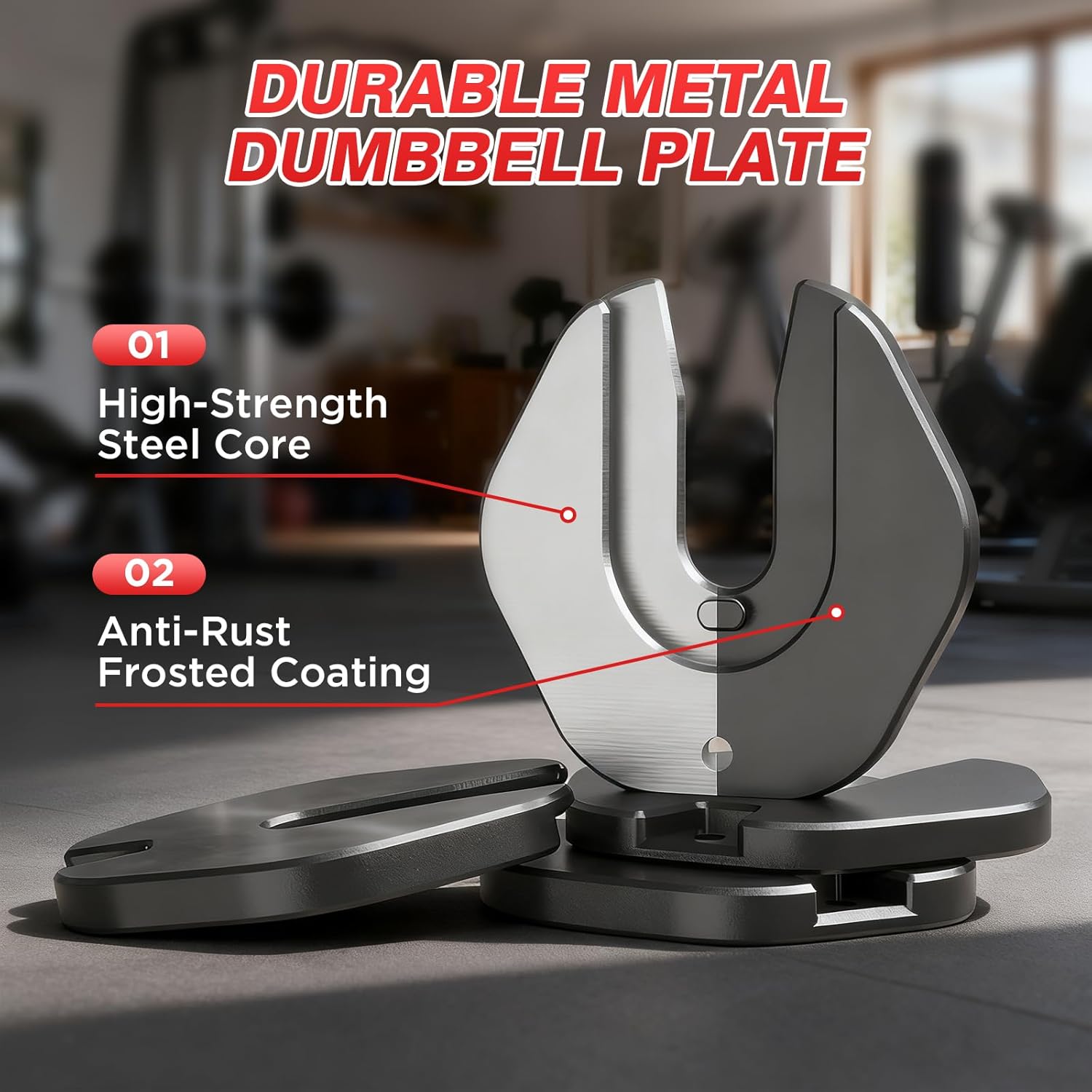 Adjustable Dumbbells Set of 2, Durable Weights Dumbbells Set, 10 in 1 Weights Set with Anti-Slip Grip, 25/55/52.5LBS Fast Adjust Gym Equipment Space Saving for Home Strength Training - Image 6