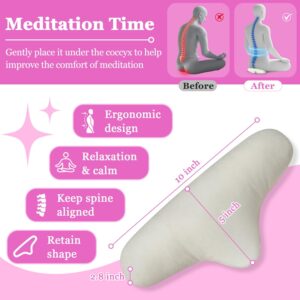 Meditation Cushion – Floor Pillows for Adults Sitting, Yoga Bolster,Portable Ergonomics Tailbone Support Mat Meditation Floor Pad with 100% Organic Cotton Cover & Polyester Cotton Fill