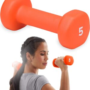 Gaiam Dumbbell Hand Weight (Sold in Singles) – Neoprene Coated Exercise & Fitness Dumbbell for Home Gym Workouts and Strength Training – Free Weights for Women and Men