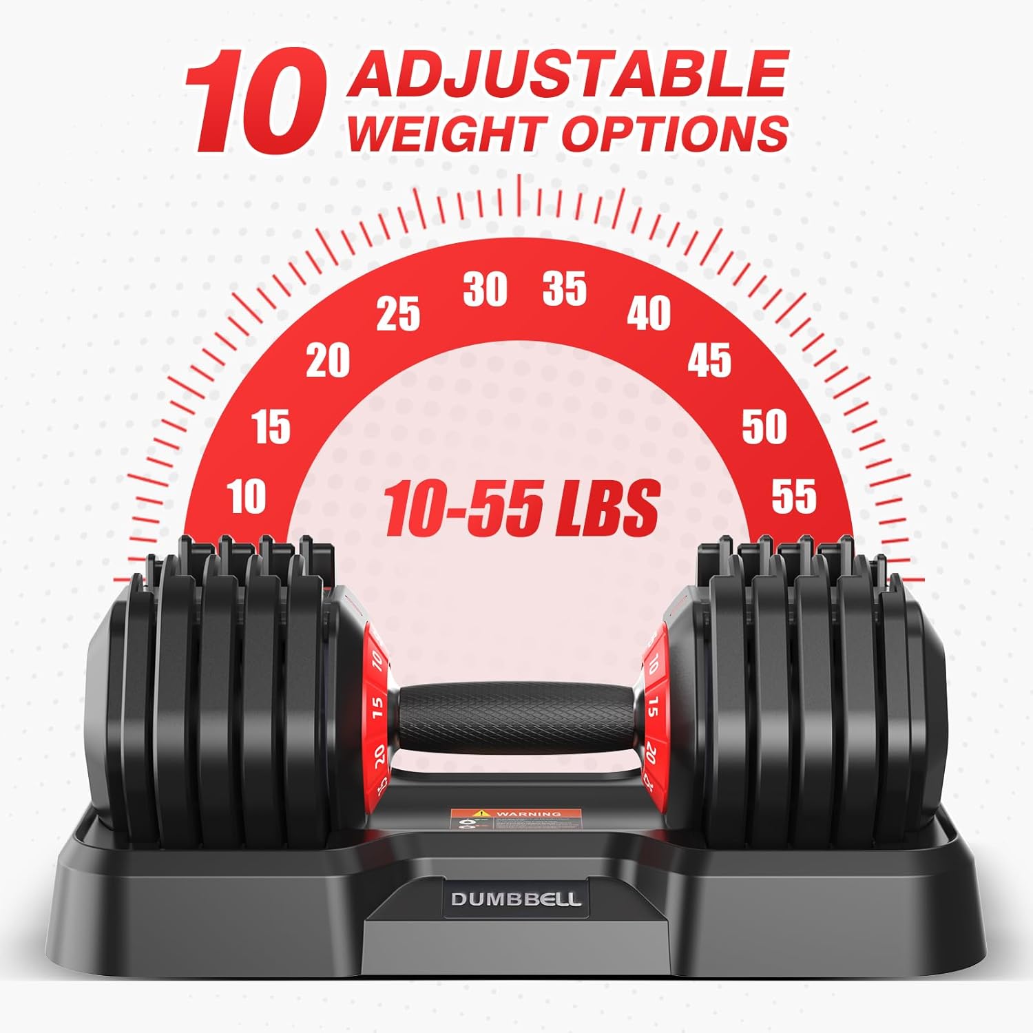 Adjustable Dumbbells Set of 2, Durable Weights Dumbbells Set, 10 in 1 Weights Set with Anti-Slip Grip, 25/55/52.5LBS Fast Adjust Gym Equipment Space Saving for Home Strength Training - Image 2