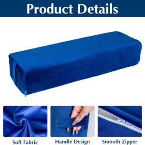 2-Pack Yoga Bolster Pillow Set: Rectangular & Cylinder Pillows for Meditation and Support, Yoga Pillows with Washable Velvet Cover, Triple-Layer Sponge with Carry Handle, Blue