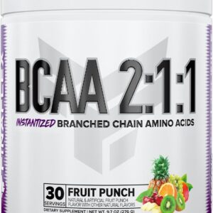 FINAFLEX PURE BCAA 2:1:1, Fruit Punch – 9.7 oz – Promotes Strength, Recovery & Performance – With 2:1:1 Ratio of Leucine, Isoleucine & Valine + Vitamin C – 30 Servings