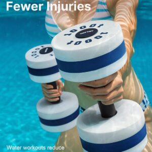 YOTTOY Water Dumbbells for Pool Exercise,Foam Aquatic Dumbbells for Water Aerobics,Resistance Training & Physical Therapy,Pool Weights for Water Workouts,Aqua Fitness,Set of 2