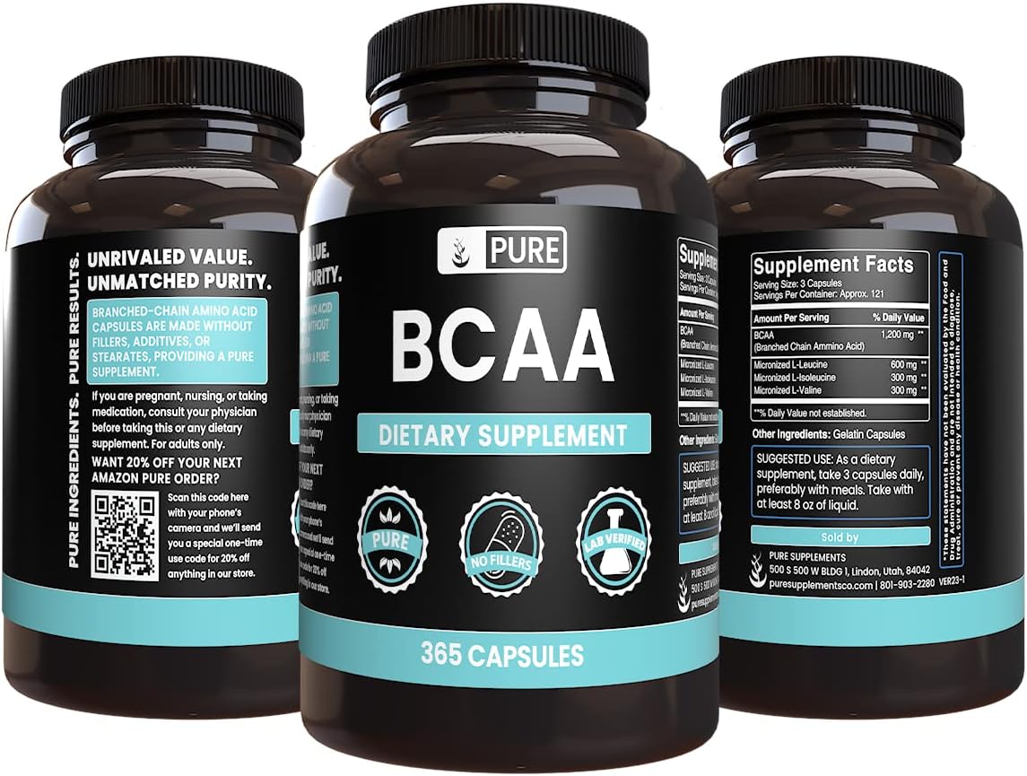 Pure Original Ingredients BCAA (365 Capsules) No Magnesium Or Rice Fillers, Always Pure, Lab Verified - Image 4