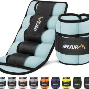 APEXUP 10lbs/Pair Adjustable Ankle Weights for Women and Men, Modularized Leg Weight Straps for Yoga, Walking, Running, Aerobics, Gym, Physical Therapy