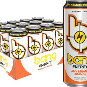 Bang Energy Any Means Orange, Sugar-Free Energy Drink, 16-Ounce | Pack of 12
