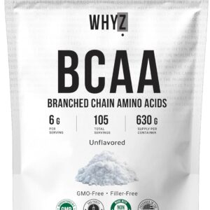 BCAA Powder 2:1:1, 1.4 lbs, Unflavored Branched Chain Amino Acids for Men and Women Pure BCAA Energy Powder for Mixing in Drinks & Shakes Non-GMO No-Additives, 630g