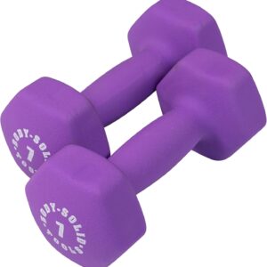 Body-Solid Tools Neoprene Dumbbell for Weight and Aerobic Strength Training, Pilates & Physical Therapy, Hand Weights for Men and Women, Commercial and Home Gym Free Weights Hex End Dumbbells