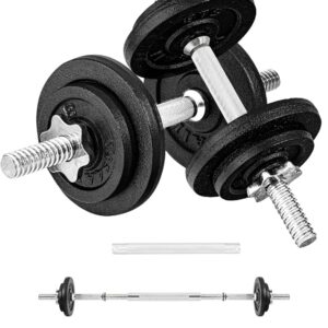 Yes4All Old School Adjustable Dumbbell Set with Weight Plates, Star Lock Collars/Connector, 40lbs to 200lbs Adjustable Weight Plates Set