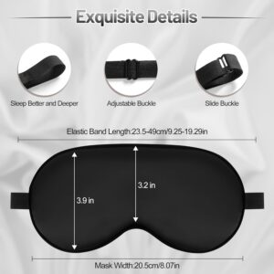 Silk Sleep Mask for Sleeping with Adjustable Strap, Satin Blackout for Men&Women, Comfortable Blindfold Eyeshade for Night Sleep (Black,Blue,Green)