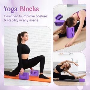 2 Pcs Large Yoga Blocks Rabbit ear groove shape- Supportive Latex-Free Eva Foam – Soft Non-Slip Surface with Beveled Edges for Yoga, Pilates, Meditation – Yoga Accessories for Stability, Balance, Deepen Stretches,yoga blocks set