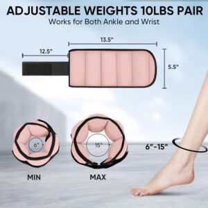 APEXUP 10lbs/Pair Adjustable Ankle Weights for Women and Men, Modularized Leg Weight Straps for Yoga, Walking, Running, Aerobics, Gym, Physical Therapy