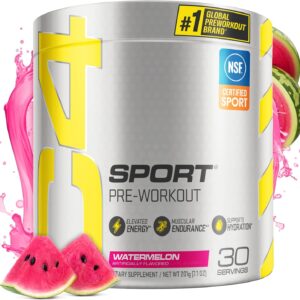 Cellucor C4 Sport Pre Workout Powder Watermelon – NSF Certified for Sport + Preworkout Energy Supplement for Men & Women – 135mg Caffeine + Creatine Monohydrate – 30 Servings