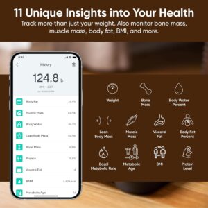Wyze Scale S, Scale for Body Weight, Digital Bathroom Scale for Body Fat, BMI, Muscle, Heart Rate, Body Composition Analyzer with App, Batteries Included, Bluetooth, 400 lb, Black