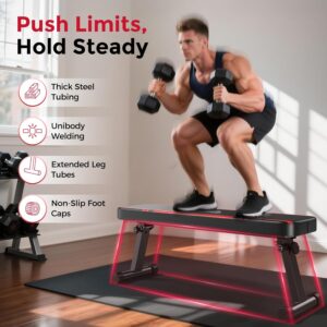FLYBIRD Flat Bench, Foldable Flat Weight Bench Easy Assembly for Strength Training Bench Press, 600/1000 LBS 2 Versions