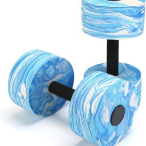 Aquatic Exercise Dumbbells, 2PCS Aqua Fitness Barbells, High-Density EVA-Foam Dumbbell Set, Pool Weights Dumbbells Set for Water Aerobics Weight Loss, Pool Fitness, Water Exercise