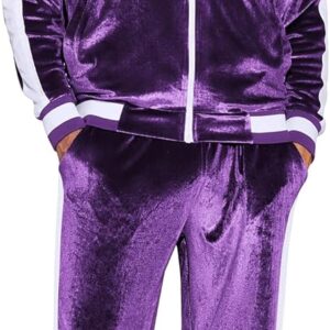 COOFANDY Mens Tracksuit 2 Piece Set Velour Sweatsuit Jogging Suits Full Zip Jacket Pants Outfits