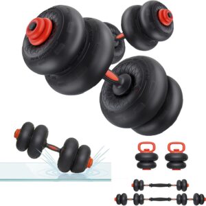 Yoleo Adjustable Dumbbell Set, Free Weight Set with Silent Anti-Collision Air Cushion with Connector, 5-in-1 Dumbbells Set Includes Barbell, Kettlebells, Push up Stand, Weight Plate, Exercise & Fitness Dumbbells Weight Set for Home Gym Suitable Men/Women
