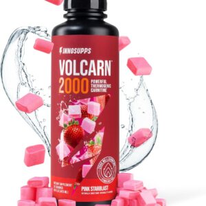 InnoSupps Volcarn 2000 – L-CARNITINE Pre-Workout Advanced Energy Liquid ATP Enhancer w/GBEEC Boosts Energy, Enhances Focus, Cognition & Supports Fat Metabolism, 32 Servings – Pink Starblast Flavor