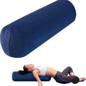 MABOZOO Round Yoga Pillow, Cylindrical Yoga Bolster Pillow with Washable Cover, Meditation Cushion Body Cushion for Practice, Restorative, Meditation