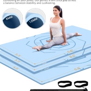 nuveti Large Exercise Mat (6’x 3′), Extra Wide Workout Mat for Men and Women, Yoga Mat Thick 1/4 Exercise Mats Non-Slip, Non-Toxic, Large Fitness Mat Perfect for Barefoot Exercise (Yoga, Pilates, Stretching, Meditation)