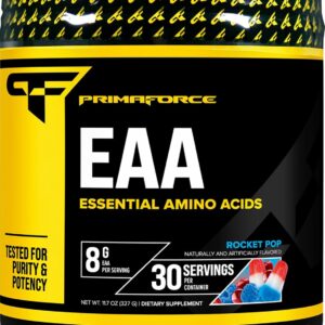 Primaforce EAA Powder (30 Servings, Rocket Pop Flavor) – Essential Amino Acids for Pre/Intra Workout and Recovery – Non-GMO and Gluten Free