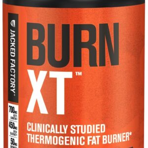 Jacked Factory Burn-XT Clinically Studied Fat Burner & Weight Loss Supplement – Appetite Suppressant & Energy Booster – with Acetyl L-Carnitine, Green Tea Extract and More – 60 Natural Diet Pills