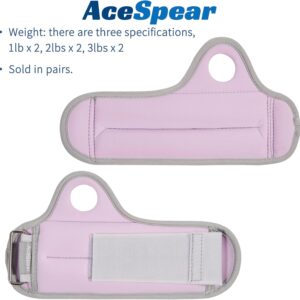 AceSpear Wrist Weights with Thumb Loops Lock for Men Women 1lb*2 2lbs*2 3lbs*2 Ankle Weights Weighted Gloves for Running Strength Training Walking Exercises