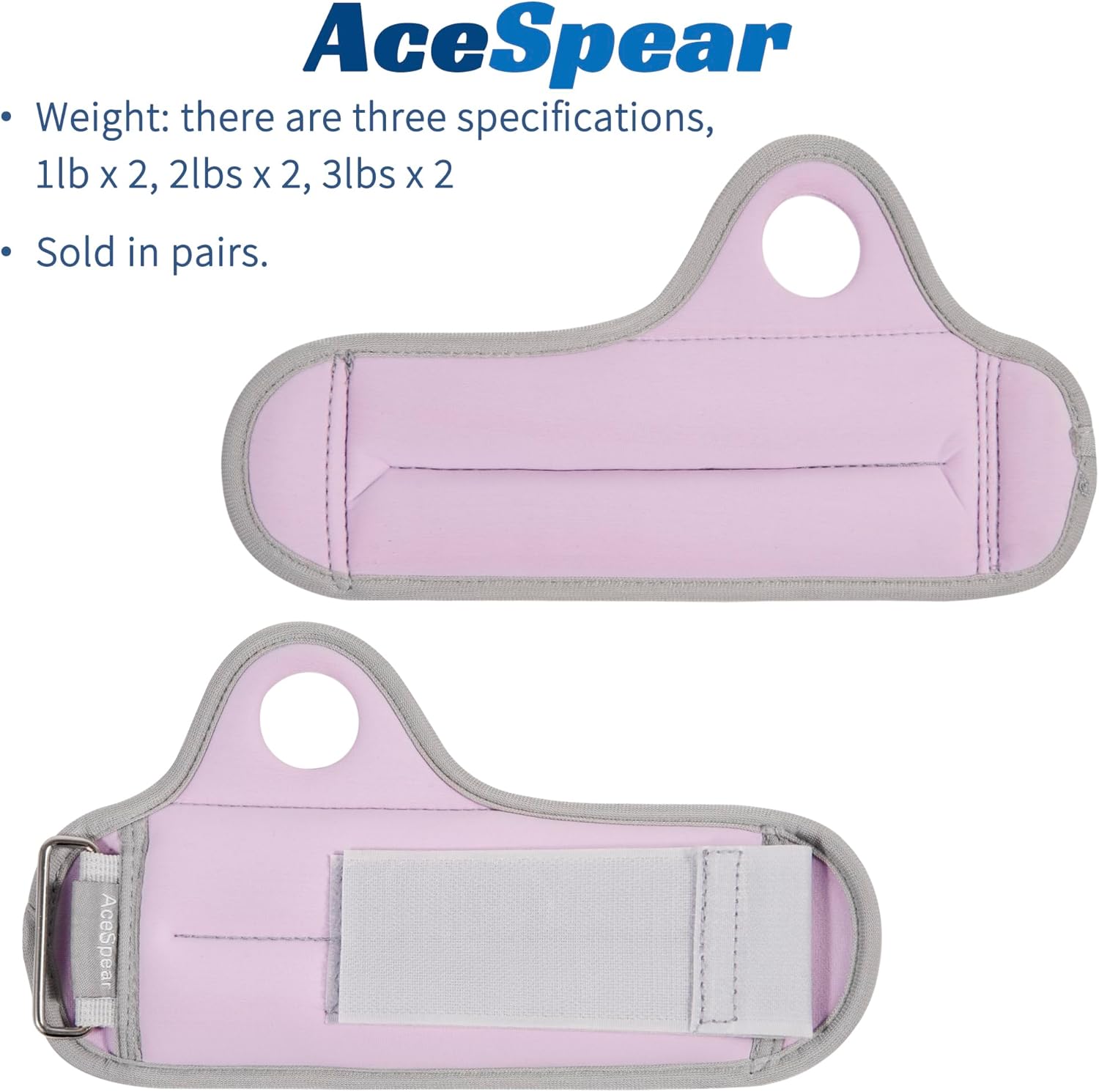AceSpear Wrist Weights with Thumb Loops Lock for Men Women 1lb*2 2lbs*2 3lbs*2 Ankle Weights Weighted Gloves for Running Strength Training Walking Exercises - Image 2