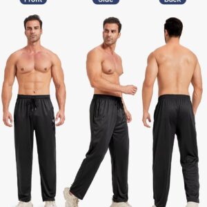 5 Pack Mens Sweatpants Open Bottom Joggers for Men with Zip Pockets Loose Fit Mesh Athletic Pants for Running,Casual
