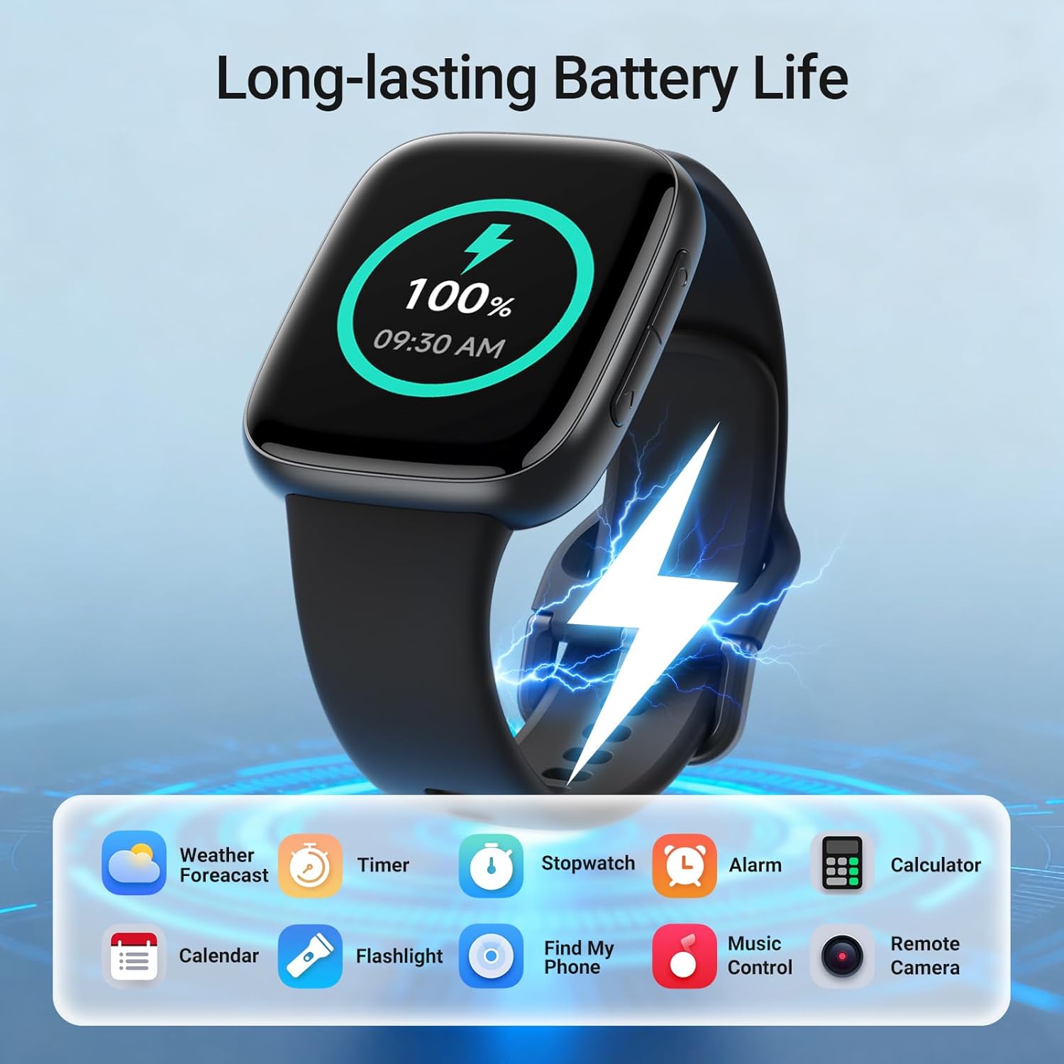 Fitpolo Smart Watch, 1.85" AMOLED Fitness Tracker with Bluetooth Call, Heart Rate/Sleep/SPO₂ Monitor, 100+ Sports Modes, 3ATM Waterproof Smartwatch for Android/iPhone/Samsung, Includes 2 Bands - Image 8