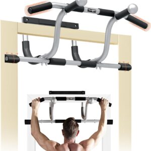 Yes4All Heavy Duty Wall Mounted Pull Up Bar, Over Door Pull Up Bar for Doorway, Multi Grip Chin Up Bar, Sturdy Strength Training Bars & Durable Gym Bar for Home Exercise