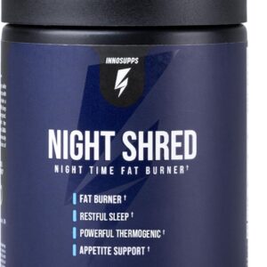 InnoSupps Night Shred Fat Burner and Natural Sleep Support | Ashwaganda, 5-HTP, CLA, Melatonin | Appetite Suppressant | Weight Loss Support Nighttime Fat Burning (60 Vegetarian Capsules)