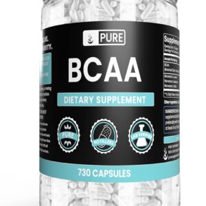 Pure Original Ingredients BCAA (730 Capsules) No Magnesium Or Rice Fillers, Always Pure, Lab Verified