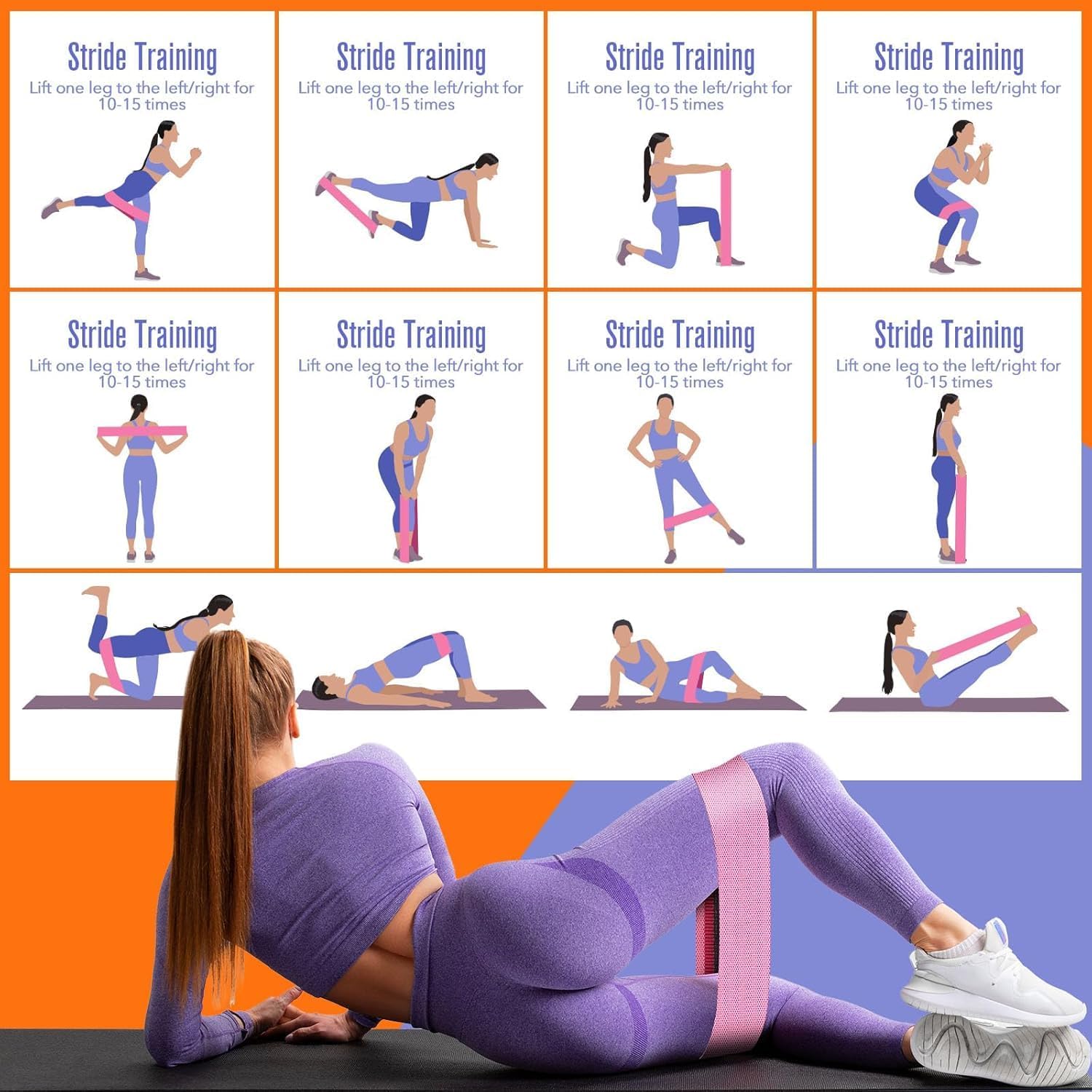 Thick Fabric Booty Bands – Resistance Loop Bands for Glutes & Legs, Home Gym, Pilates & Yoga – JIN BD - Image 6