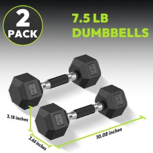 Hex Dumbbell Set 2.5-65 lb, Rubber Encased Hex Dumbbells for Home Gym, Weights Dumbbells Set of 2 Hand Weights for Strength Training & Fitness Exercise