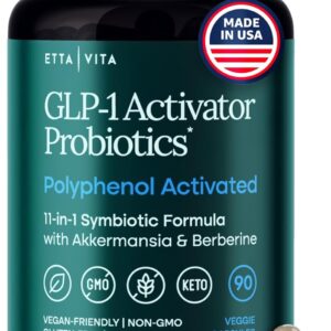 GLP-1 Probiotic Supplement for Weight Loss & Appetite Suppressant for Women and Men with Akkermansia, Berberine, Inulin, EGCG, Resveratrol, Hops – Supports Digestion, Hunger, Cravings, Gut Health