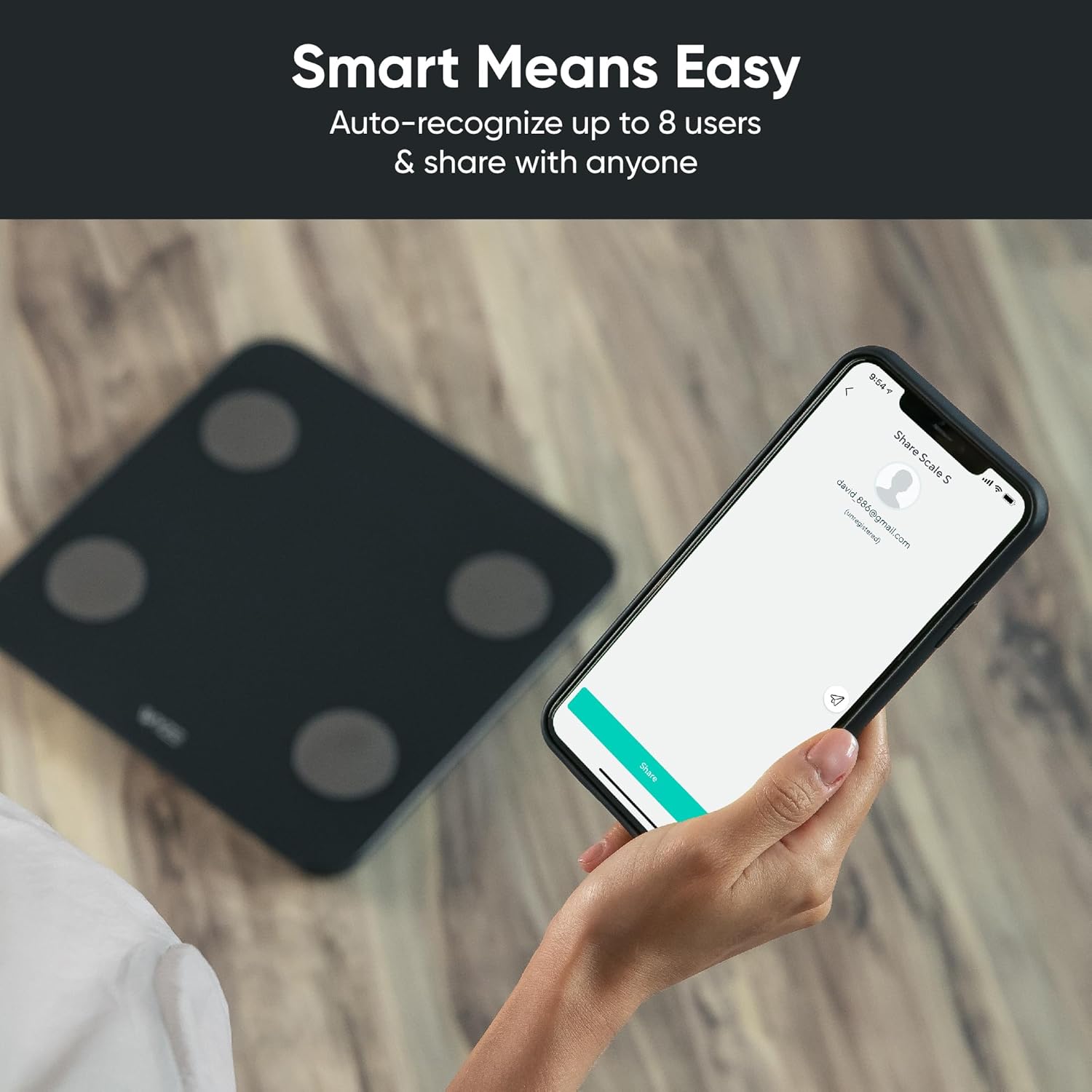 Wyze Scale S, Scale for Body Weight, Digital Bathroom Scale for Body Fat, BMI, Muscle, Heart Rate, Body Composition Analyzer with App, Batteries Included, Bluetooth, 400 lb, Black - Image 4