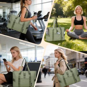 MOYAQI Gym Bag for Women with Zipper, Nurse Work Tote with Compartments, Womens Beach Yoga Bag for Sport, Travel