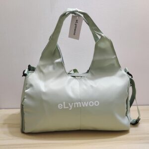 Women’s Oxford Yoga Gym Bag with Shoe Compartment, Large Capacity, Simplistic Sports Tote for Travel and Fitness, 6 Color Options, 19.3″x9.8″x8.3″ (49x25x21cm) (Light Green)