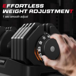 Keppi Adjustable Dumbbells Set-25lb/40lb/55lb/60lb, Anti-Slip Metal Fast Adjust Weight Handle, Exercise & Fitness for Full Body Workout – Adjustable Dumbbell Series