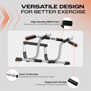 Yes4All Heavy Duty Wall Mounted Pull Up Bar, Over Door Pull Up Bar for Doorway, Multi Grip Chin Up Bar, Sturdy Strength Training Bars & Durable Gym Bar for Home Exercise