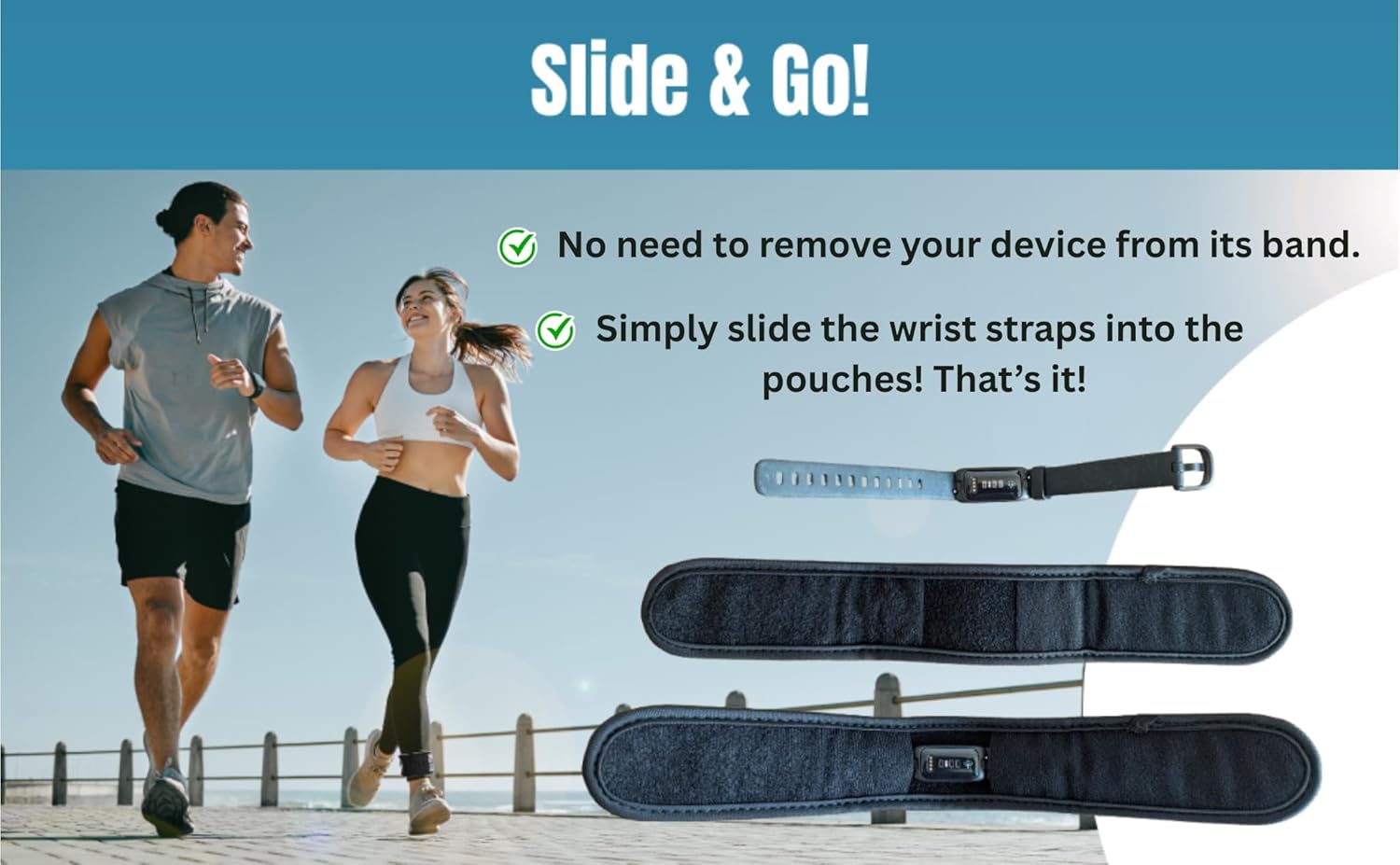 Ankle Band for Fitbits & Smartwatches, Softwear Ankle Band (Device not Included) (Black)(Medium) - Image 5