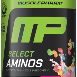MusclePharm Select Amino’s EAA + BCAAs, Post Workout Essential Amino Acids Powder, Pre Workout Energy Supplement for Men & Women with Branched Chain Amino Acids, 30 Servings (Sour Candy)