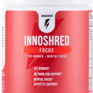 Inno Shred Focus Day Time Fat Burner, 100mg Capsimax, Grains of Paradise, Organic Caffeine, Green Tea Extract, Appetite Suppressant, Weight Loss Support, 60 Veggie Capsules (60 Capsules, with Focus)