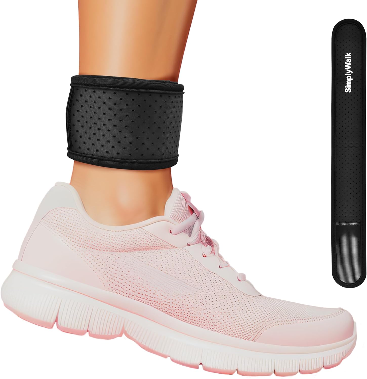 Ankle Band for Fitbits & Smartwatches, Softwear Ankle Band (Device not Included) (Black)(Medium)